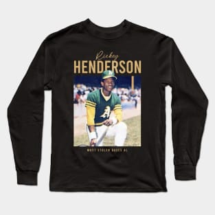 Oakland Man of Steal - Rickey Henderson Long Sleeve T-Shirt